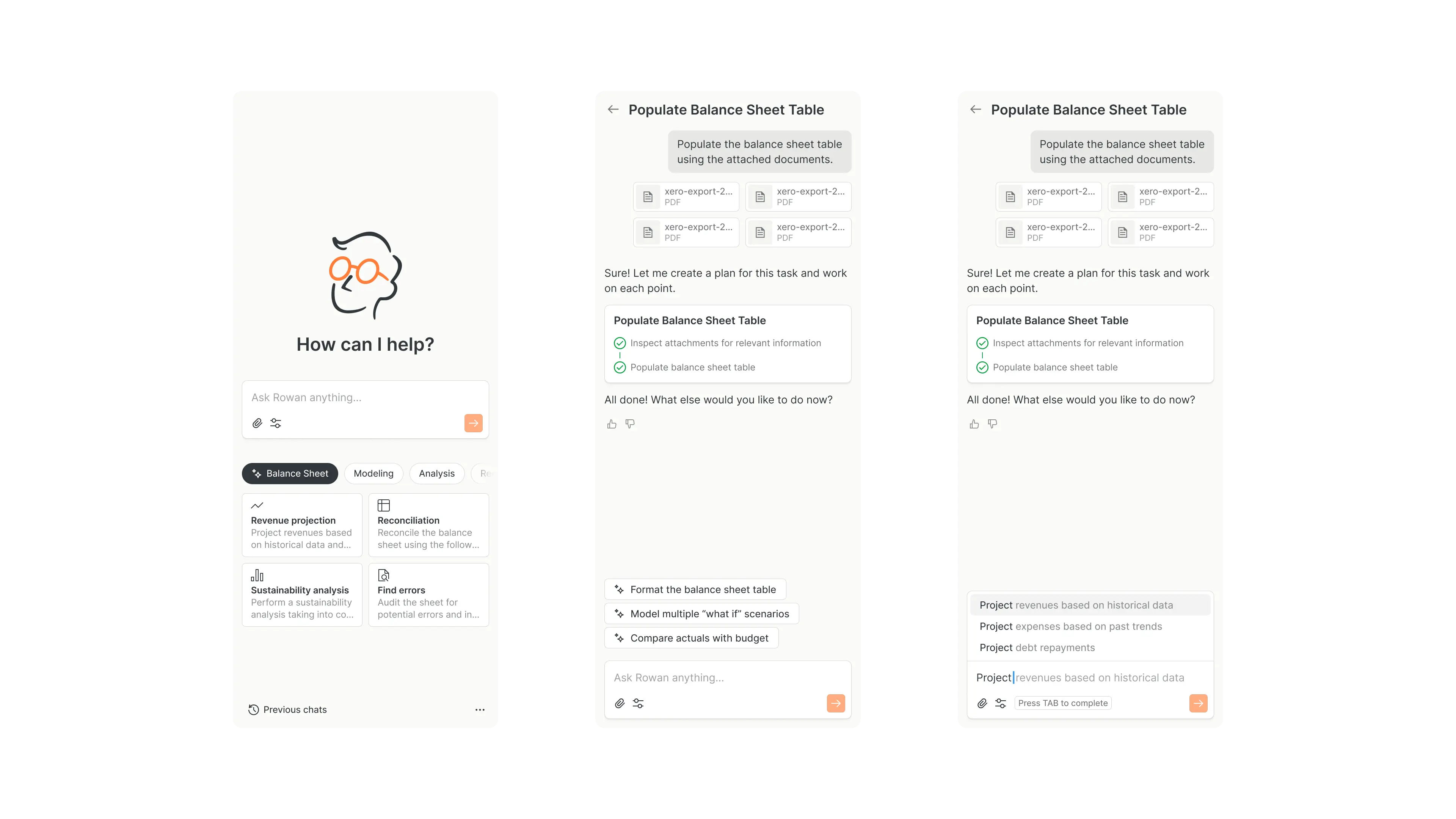 Rowan AI prompts library and autocomplete