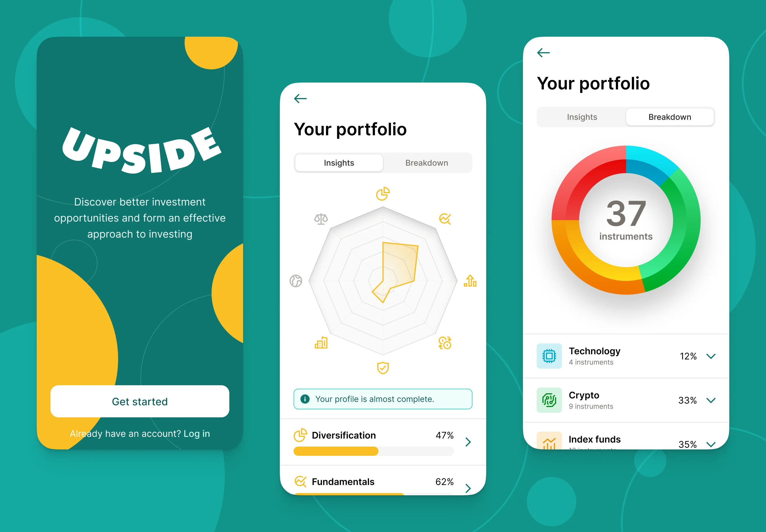 Upside mobile app interface